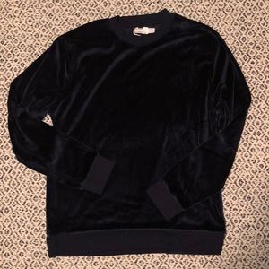 Topman Navy Velvet Crewneck sweatshirt